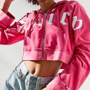 Hot pink juicy couture cropped pink hoodie